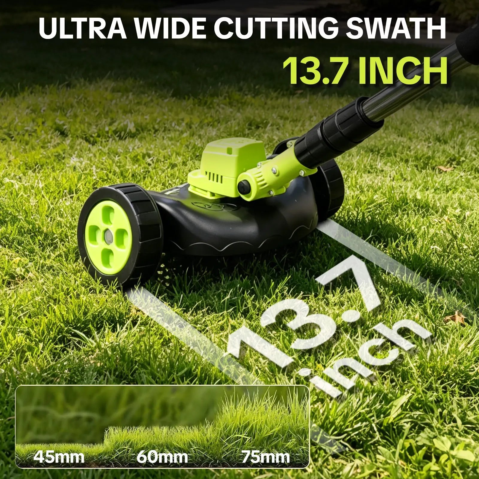 3-in-1 Cordless Lawn Trimmer with 2×21V Batteries, Lightweight Grass Cutter & Edger for Small to Medium Yards