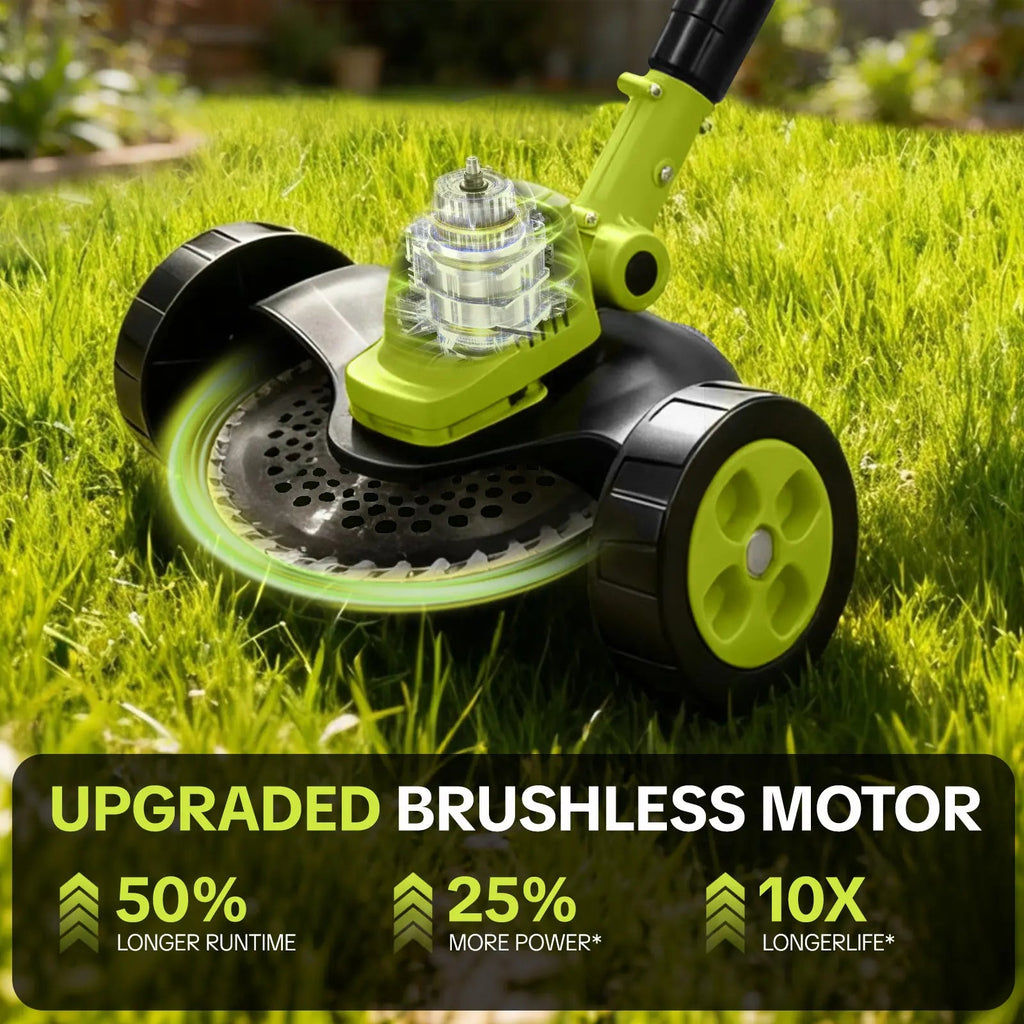 3-in-1 Cordless Lawn Trimmer with 2×21V Batteries, Lightweight Grass Cutter & Edger for Small to Medium Yards