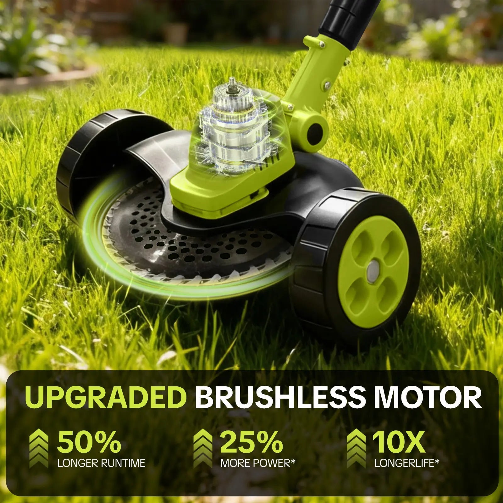 3-in-1 Cordless Lawn Trimmer with 2×21V Batteries, Lightweight Grass Cutter & Edger for Small to Medium Yards