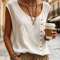 Casual Solid Color Shirt, Versatile For Summer