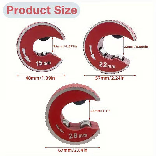 Three Size-15Mm/22Mm/28Mm Self-Locking Round Pipe Cutter